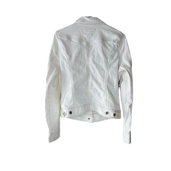 GUESS Los Angeles 1981 White Denim Jacket Women’s XL Stretch Cotton - Picture 2 of 11
